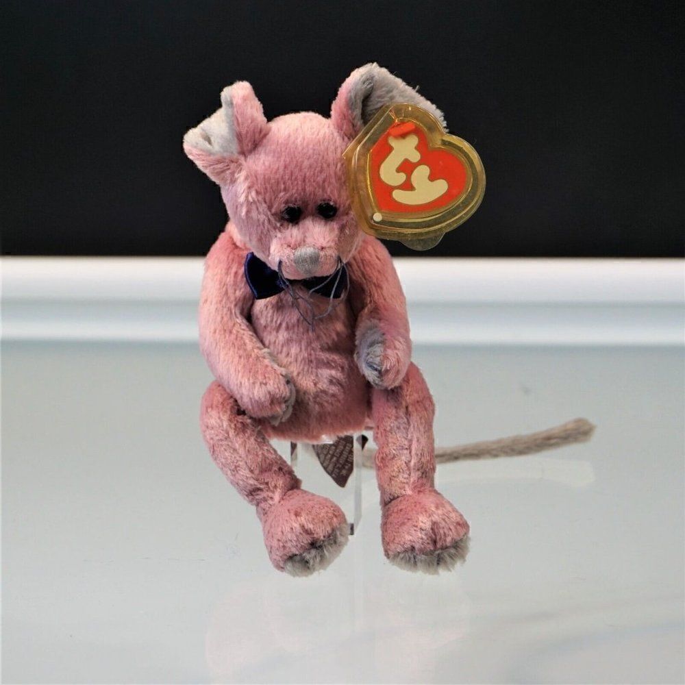 Ty Beanie Babies Cromwell Pink Mouse Retired Plush Toy 1993 Attic Treasures